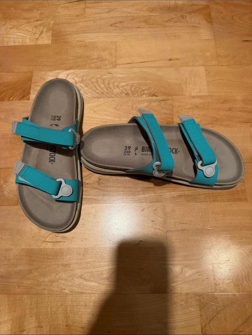 Birkenstock women’s future aqua Sahara sandals 39